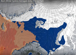 Extremely Warm 2015-16 Winter Cyclone Weakened Arctic Sea Ice Pack