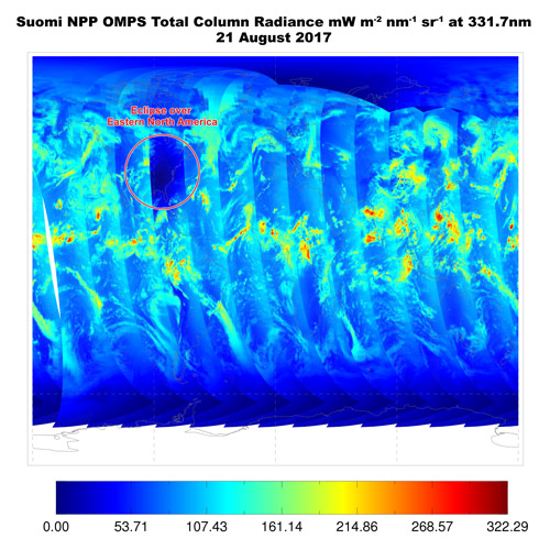 NPP OMPS Nadir Mapper - Total Column Radiance - at 331 nm