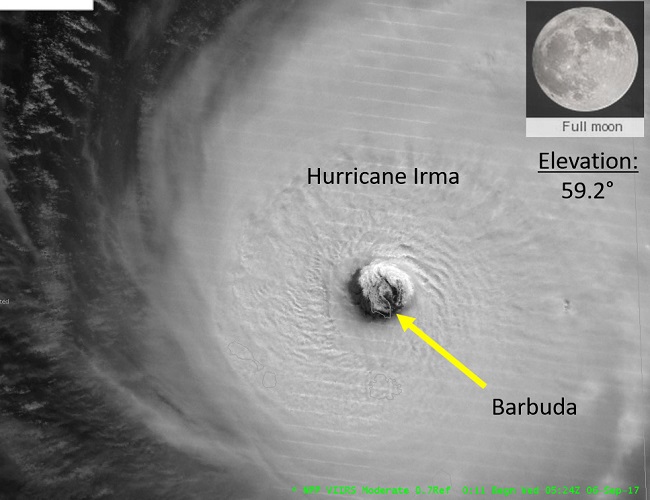 Hurricane Irma over Barbuda, 6 September 2017, 05:24 Z (9:24 EST)