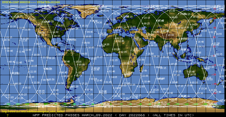 NOAA-20 Orbit Tracks for March 9, 2022