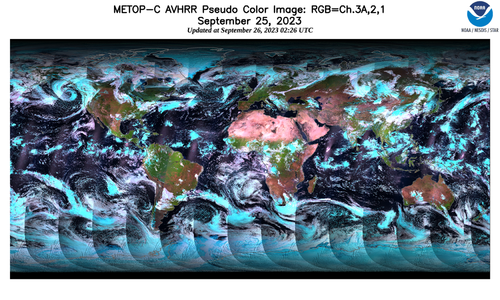 MetOp-C - Global Image - Pseudo Color Image - 09/25/2023