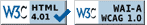 Level A conformance icon, W3C-WAI Web Content Accessibility Guidelines 1.0 and Valid HTML 4.01 Icon