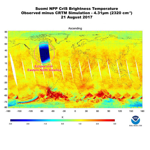 Suomi NPP CrIS Brightness Temperature Observed minus CRTM Simulation 