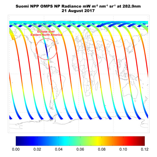 NPP OMPS Nadir Profiler - NP Radiance - at 283 nm