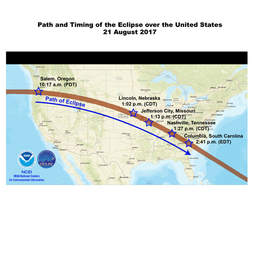 Path of the Eclipse across the continental U.S.
