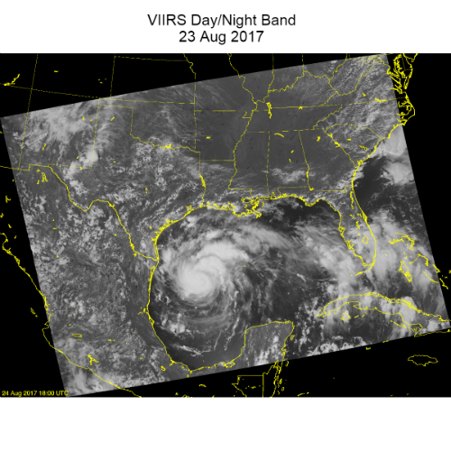 VIIRS Day/Night Band Image of Hurricane Harvey