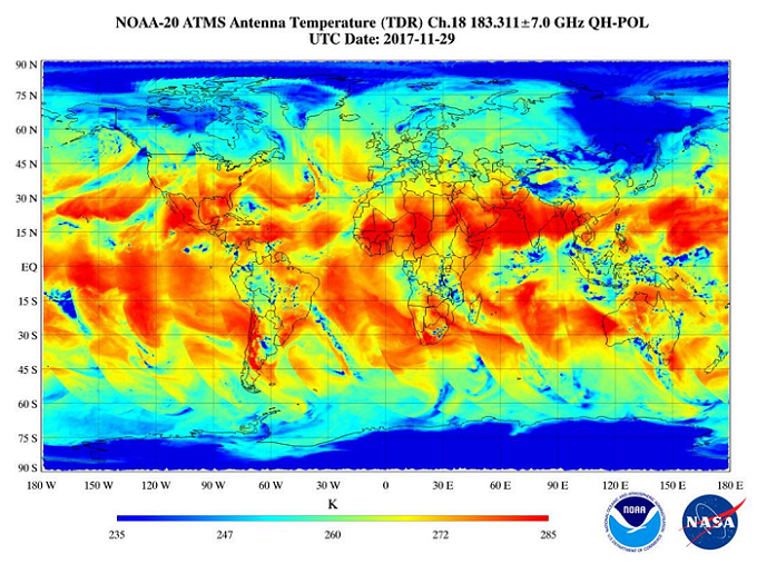 NOAA-20 ATMS First Light Image, 29 November 2017