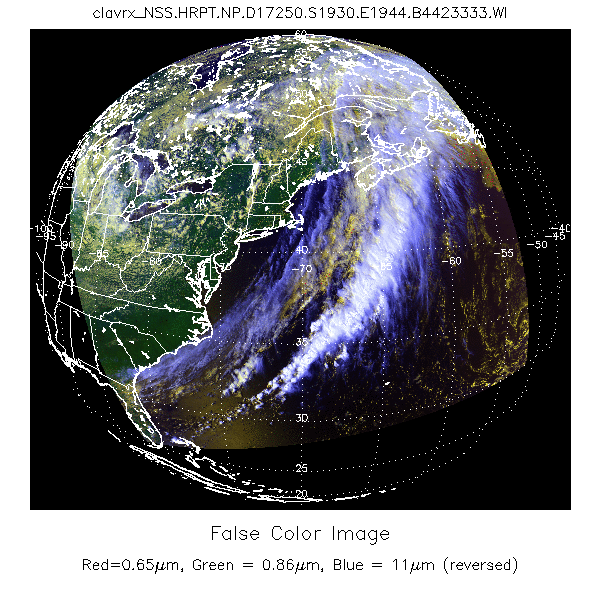 NOAA-19 AVHRR HRPT from 7 Sep 2019 - 19:37 UTC