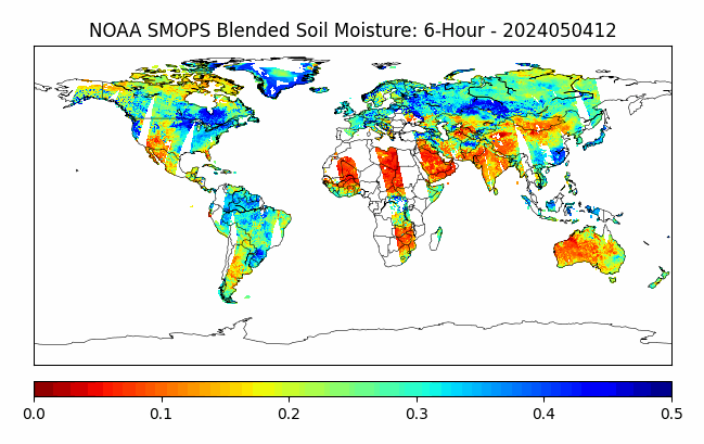 Soil moisture map: data type:Blended, Date: 05/04/2024 - 6 Hour 12