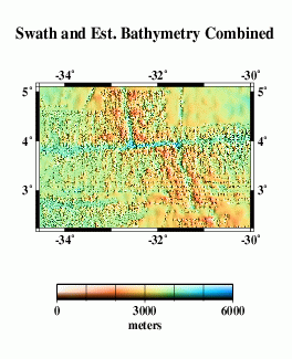 swath and est. bathymetry combined
