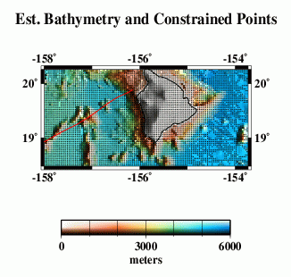 est. bathymetry and constrained points