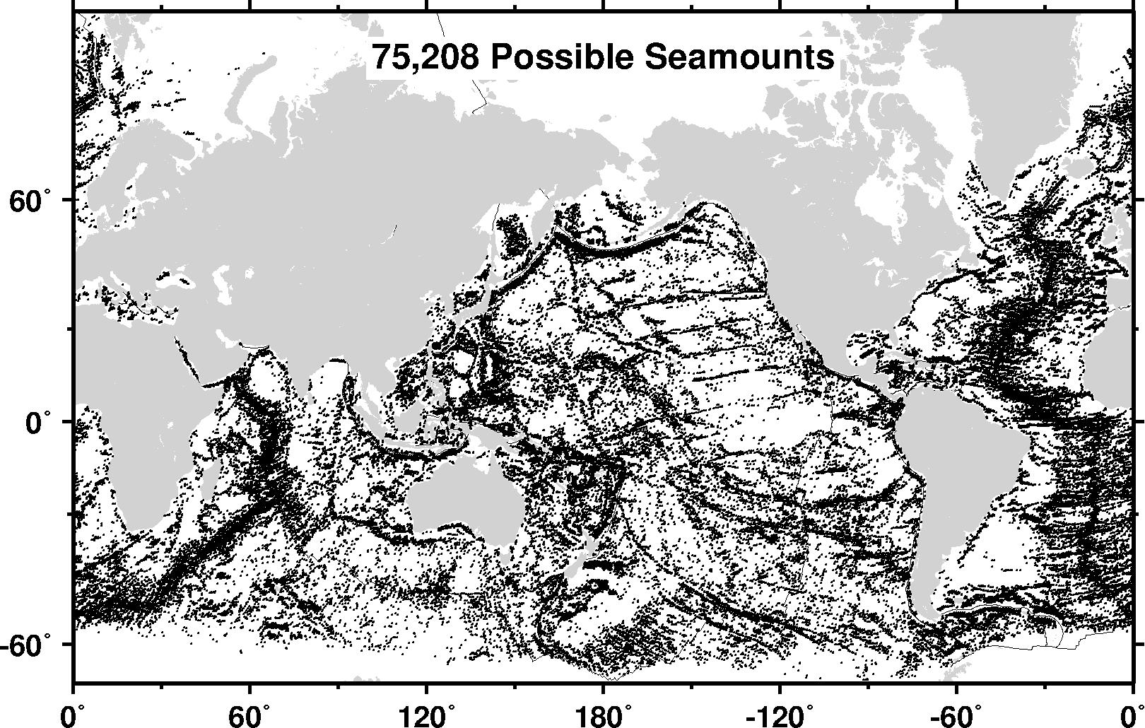 Figure 2. Possible Seamounts Detected