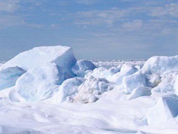 Sea ice in the Beaufort Sea, off the coast of Barrow, AK. Photo credit: Sinead L. Farrell, NOAA/Univ. Maryland
