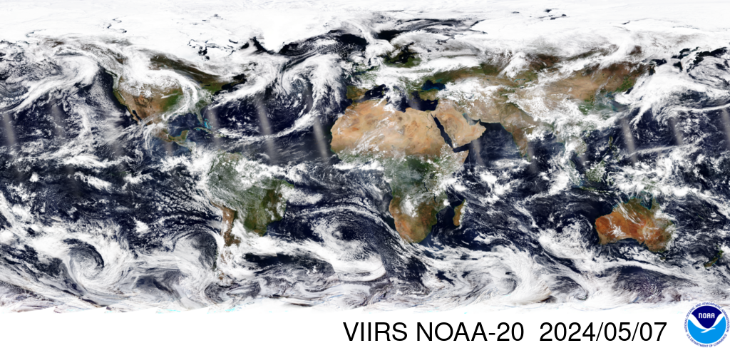 Near-real-time VIIRS-NOAA20 global true color image