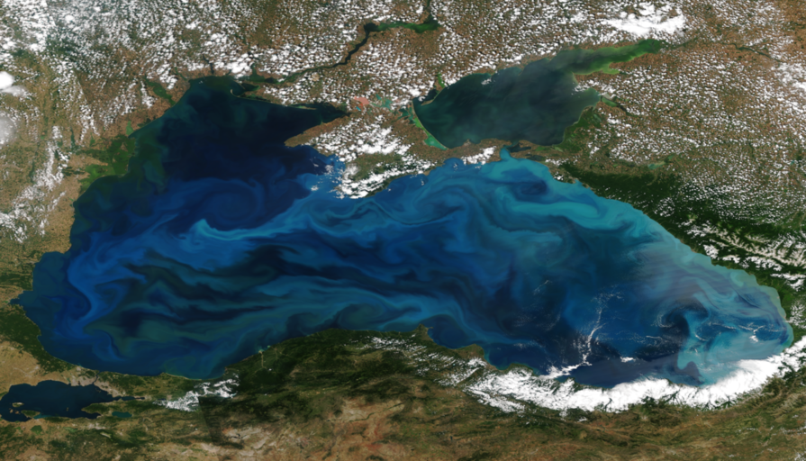 Algae bloom in the Black Sea on July 5, 2022 (NOAA-20)