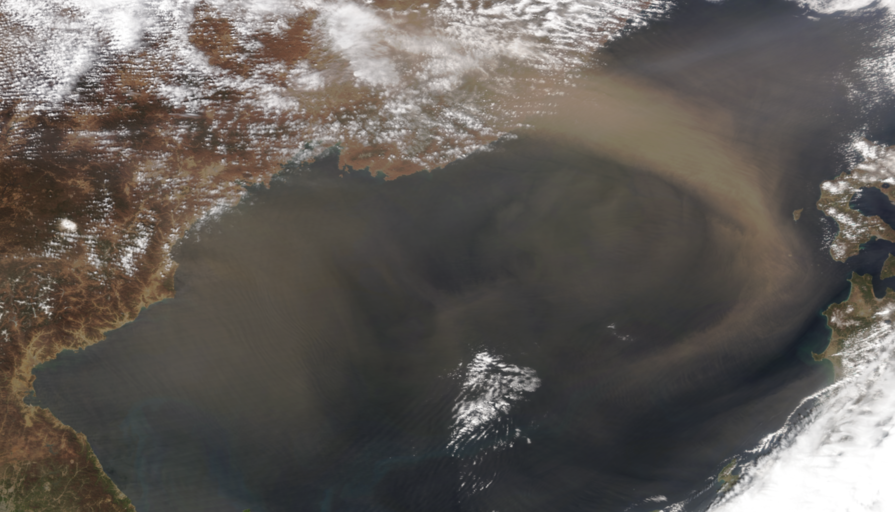 Sand from Gobi Desert over the Sea of Japan on April 12, 2023 (NOAA-21)