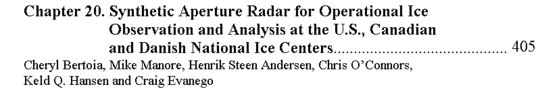 Chapter 20. Synthetic Aperture Radar for Operational Ice Observation and Analysis