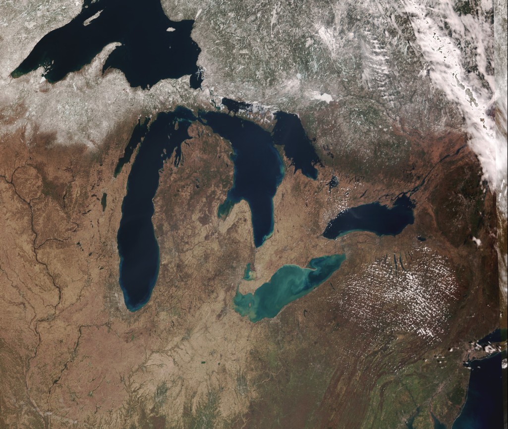 VIIRS True Color Image of Great Lakes from J2 - 12 April 2023