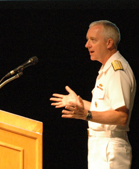 photo of RDML David Titley making his remarks, June 9, 2009.