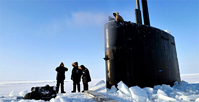 photo: The submarine USS Annapolis, participating in Ice Exercise 2009 in the Arctic Ocean