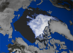 NOAA Visualization Lab: Arctic Sea Ice Extent Sets Seasonal Record