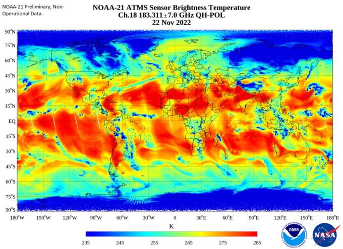 NOAA-21 ATMS First Light Image, 22 November 2022