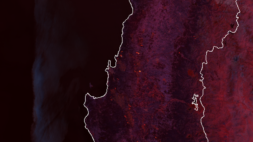 NOAA-21 VIIRS Fire RGB, 9 February 2023