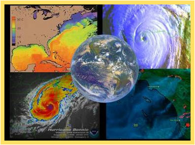 collage of polar satellite weather images