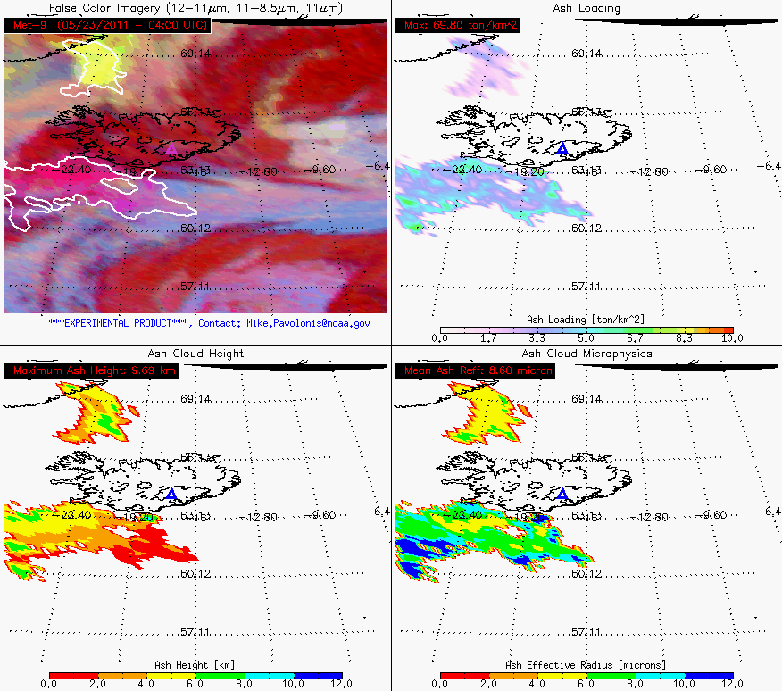 GOES-R volcanic ash product image: 4:00 UTC