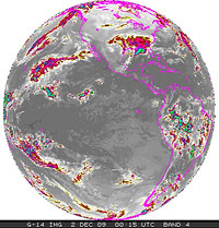 GOES-14 Earth Imager Band 4 - Long Wave IR - 12-1-2009