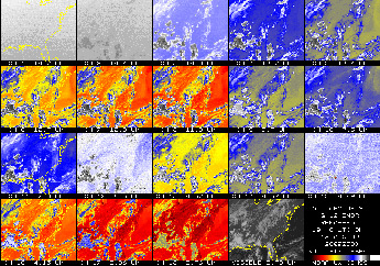 GOES-12 Sounder Channels 1-18 comparison image -<br>August 18, 2009